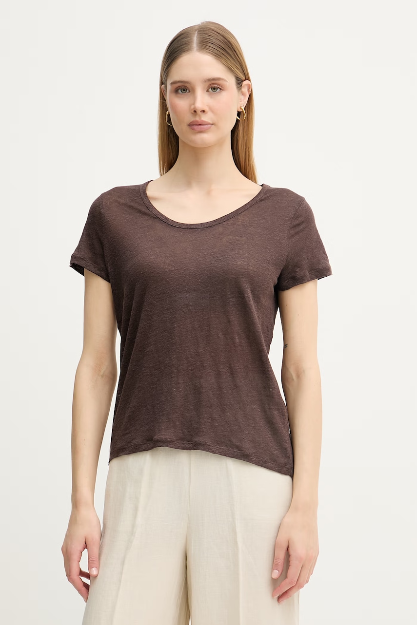 United Colors of Benetton t-shirt γυναικείο λινό