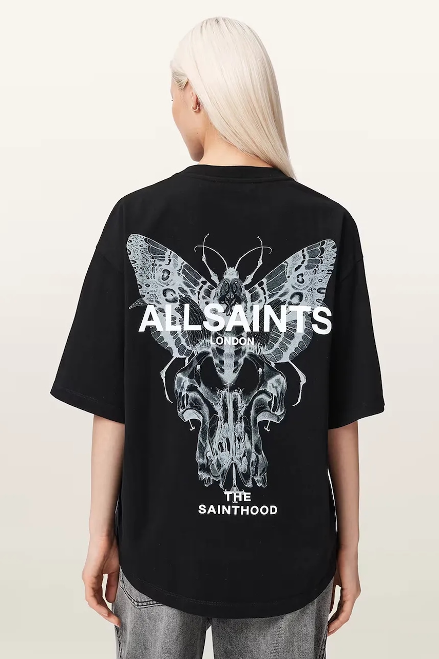 AllSaints Oversize T-shirt γυναικείο βαμβακερό HALIS W140JE λευκό XS,M,S,L