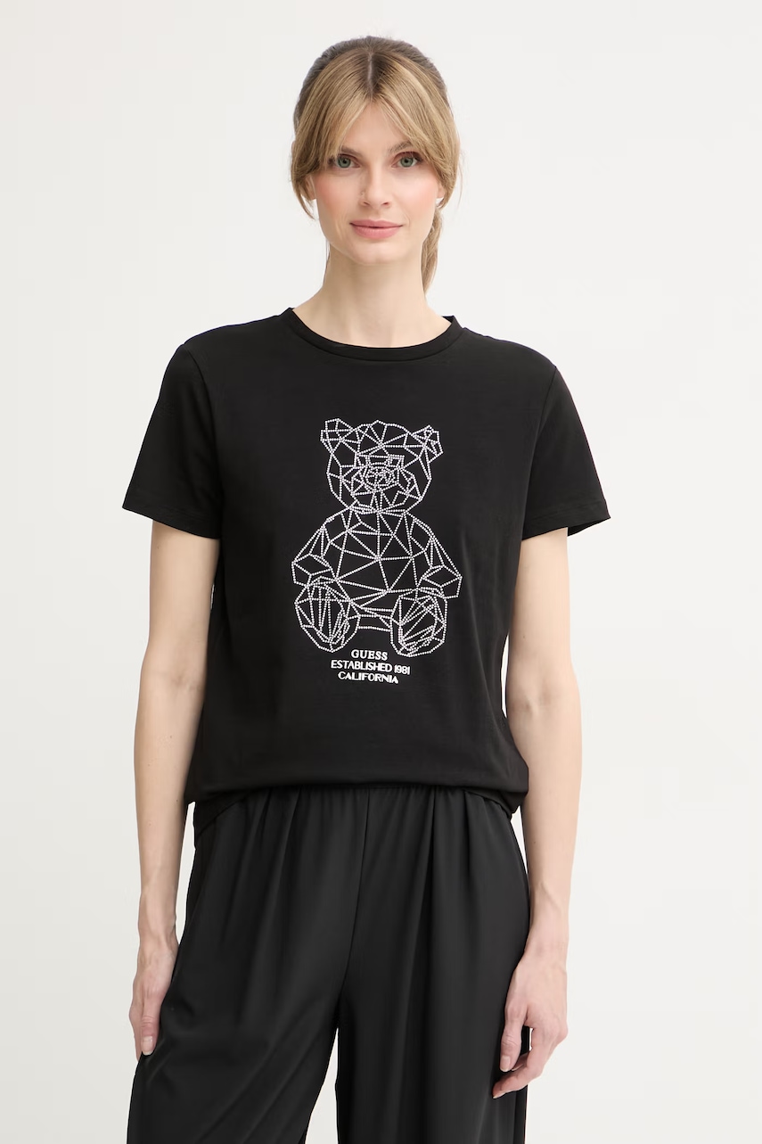 Guess T-shirt γυναικείο βαμβακερό με ελαστάν ROMY