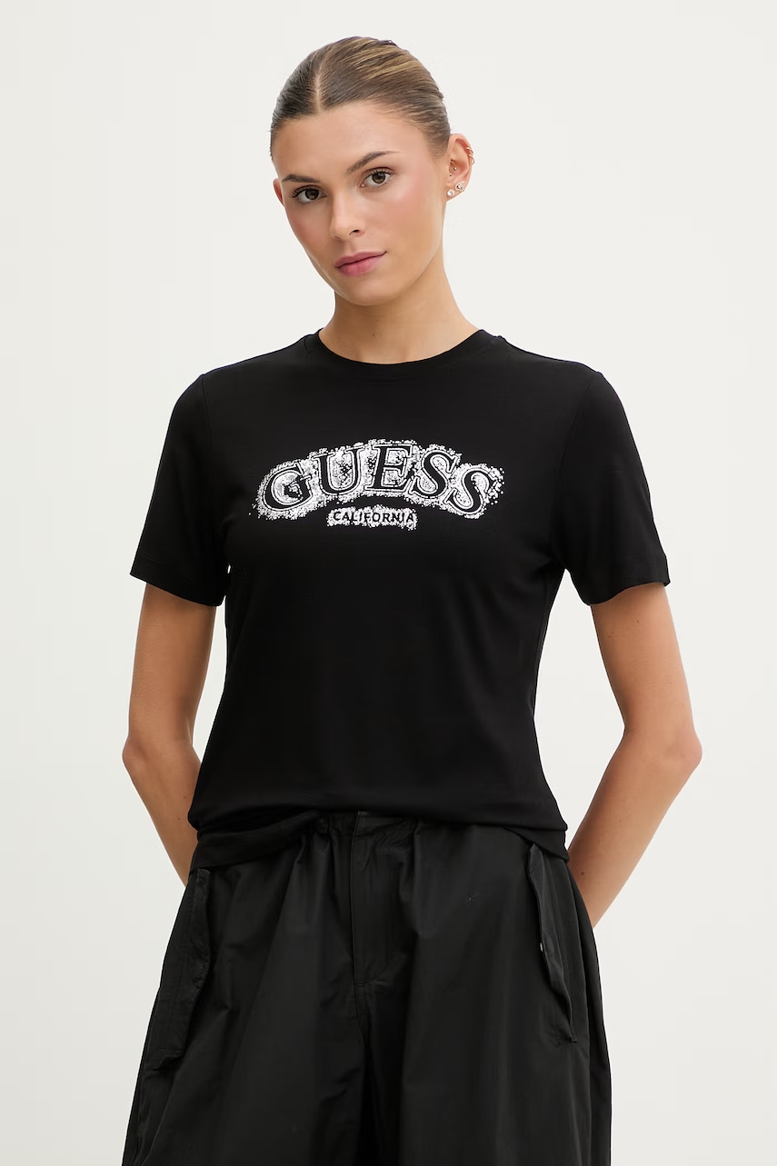 Guess t-shirt Γυναικείο με βισκόζη LEONA