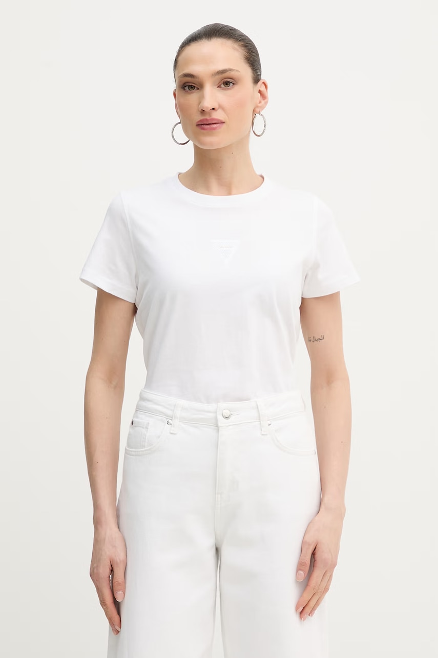 Guess Τοπ basic t-shirt Γυναικείο βαμβακερό