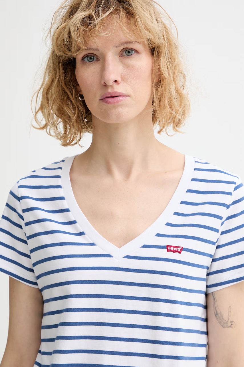 Levi's Bavlnené tričko Levi's PERFECT VNECK (obrázok 4)