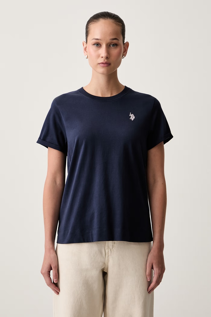 U.S. Polo Assn. T-shirt damski bawełniany CREW NECK granatowy WUP0634