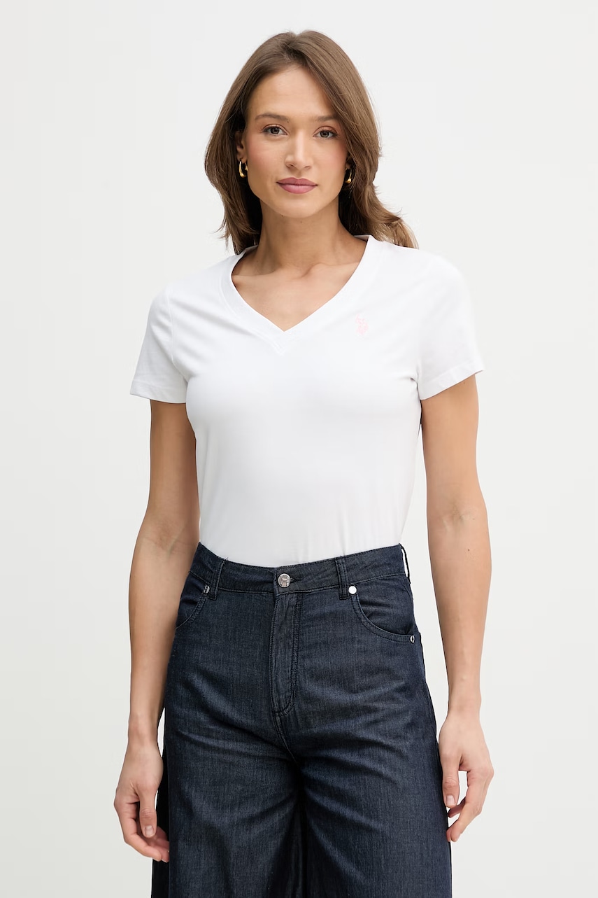 Βαμβακερό μπλουζάκι U.S. Polo Assn. V-NECK