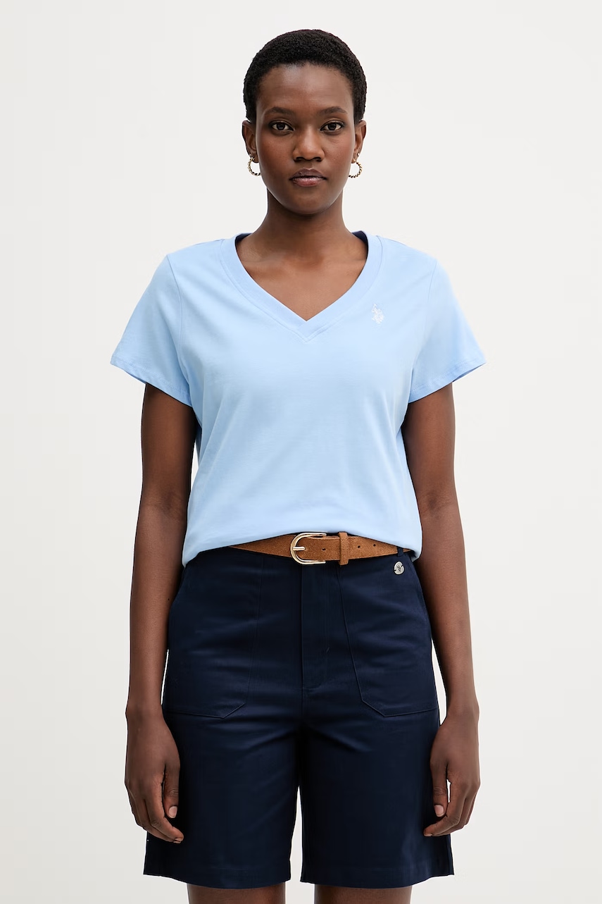 U.S. Polo Assn.  tričko dámske bavlnené V-NECK