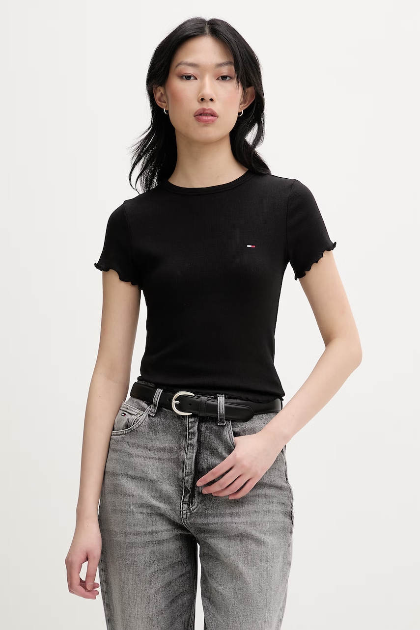 Tommy Jeans T-shirt γυναικείο βαμβακερό με ελαστάνη