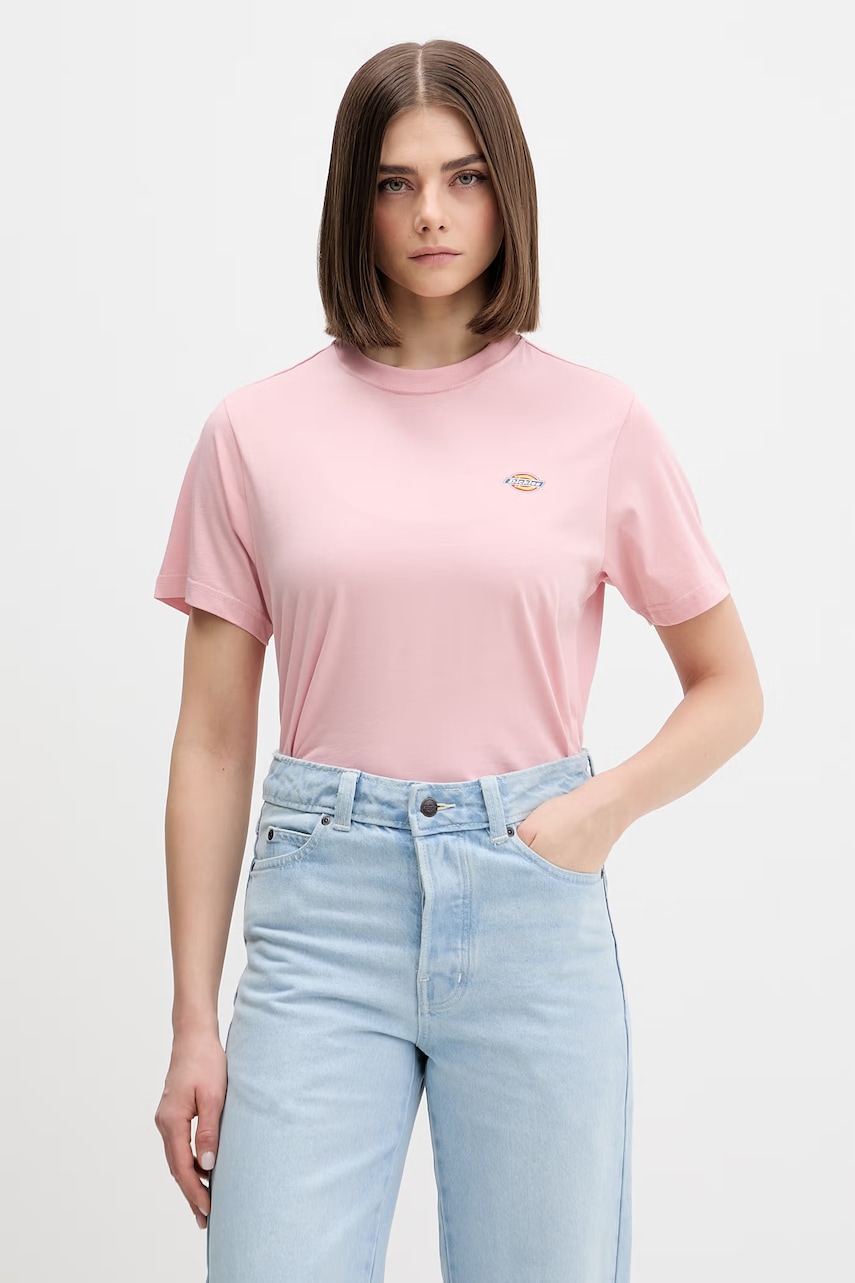 Dickies basic t-shirt γυναικείο βαμβακερό DK0A4XDAL471 ροζ L,S,XS,M