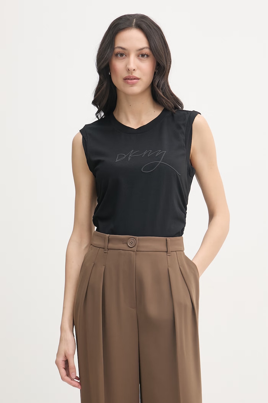 DKNY top pentru femei, cu bumbac