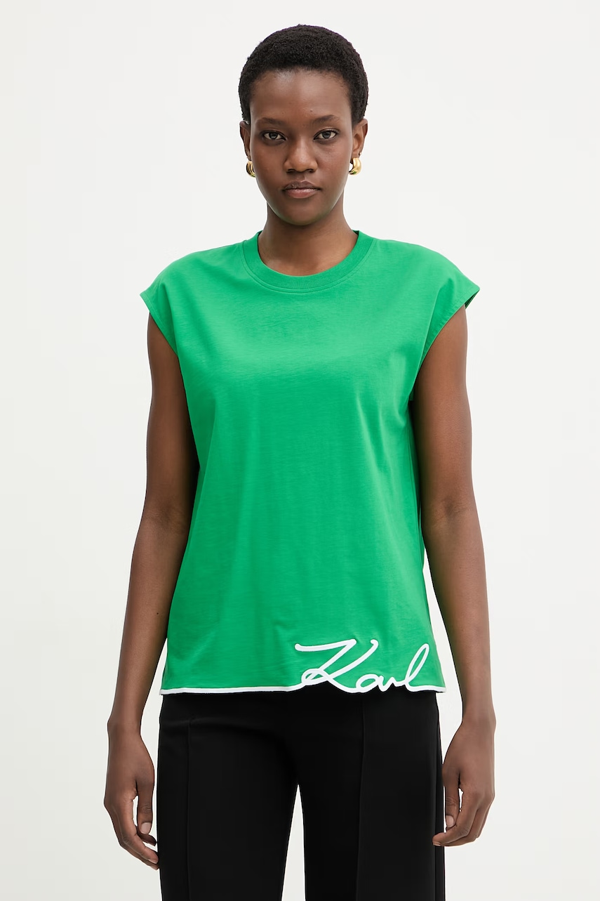 Karl Lagerfeld top pentru femei, din bumbac
