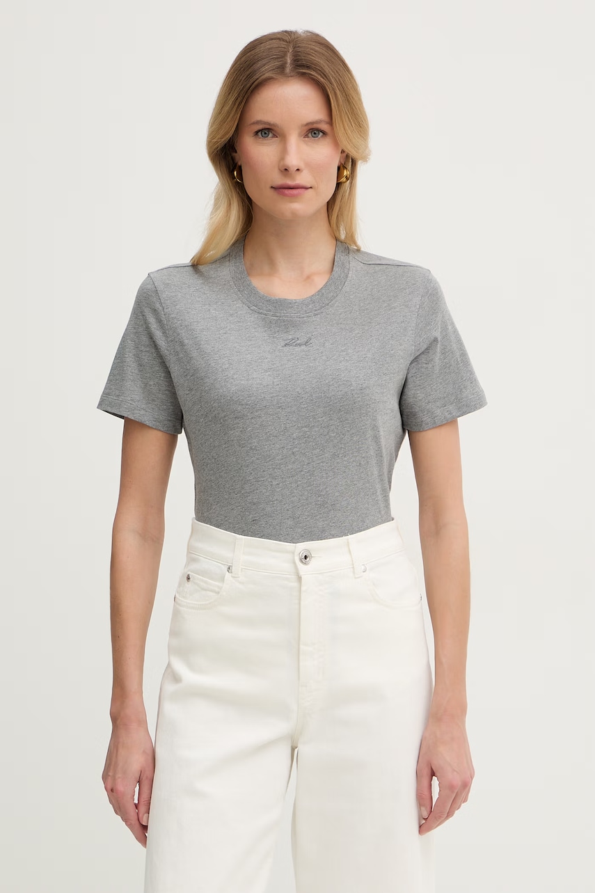 Karl Lagerfeld T-shirt basic γυναικείο βαμβακερό