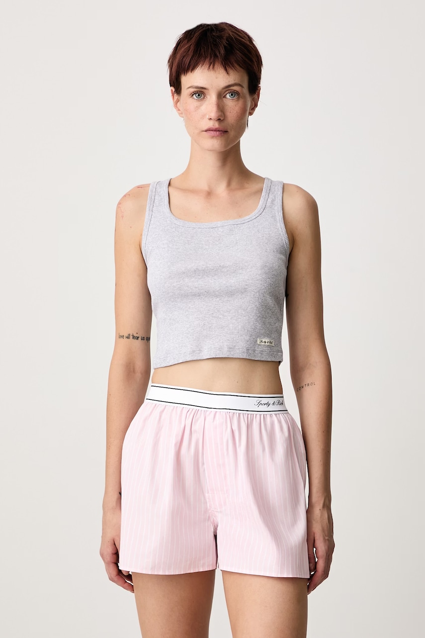 Sporty & Rich  Signature Logo top damski z bawełną