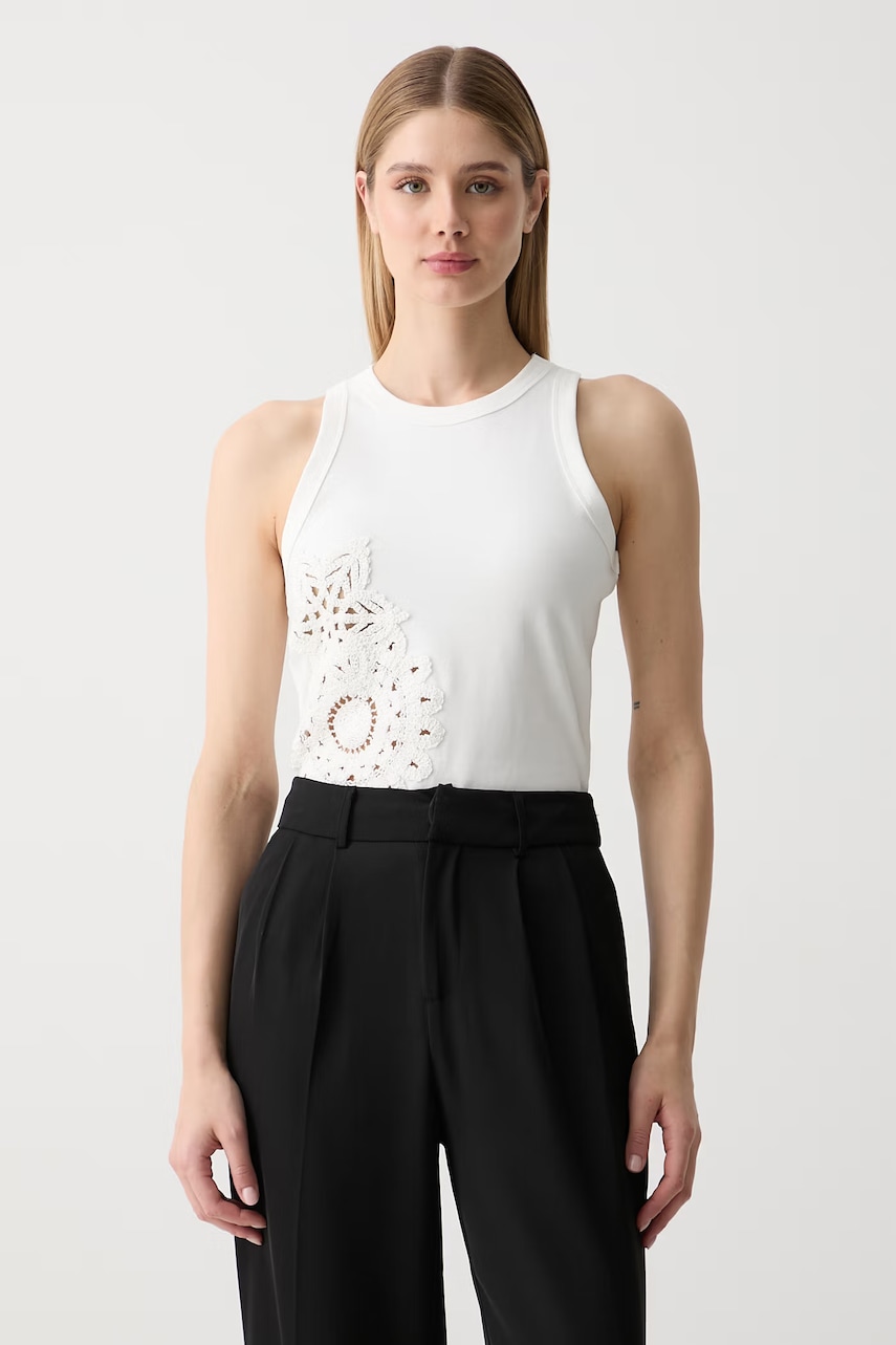Sisley top damski z bawełną