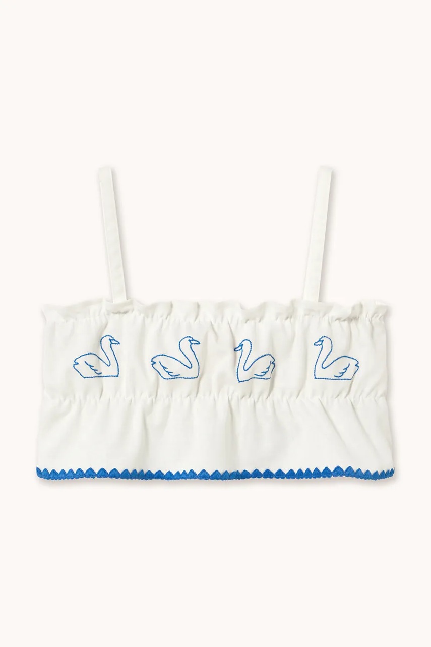 Дитячий топ з додаванням льону Tinycottons SWANS BOWS LINEN TOP