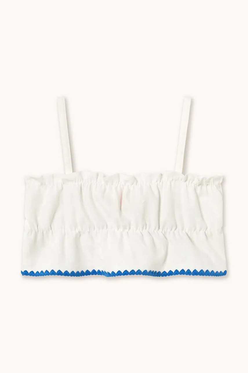 Παιδικό μπλουζάκι με λινό Tinycottons SWANS BOWS LINEN TOP φωτογραφία