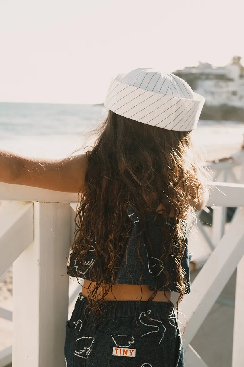 Dětský džínový top Tinycottons BIG SWANS DENIM BOW TOP (obrázek 6)