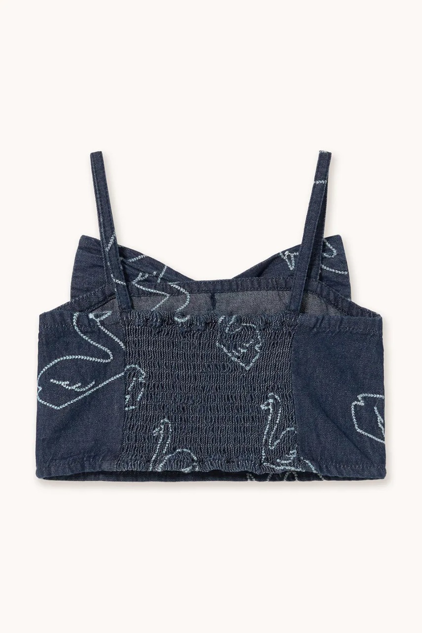 Dětský džínový top Tinycottons BIG SWANS DENIM BOW TOP (obrázek 3)