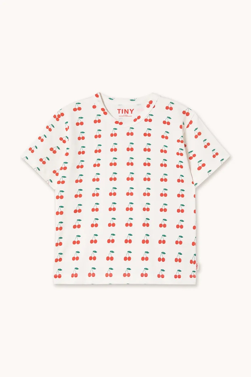 Дитяча бавовняна футболка Tinycottons CHERRIES KNITTED TEE