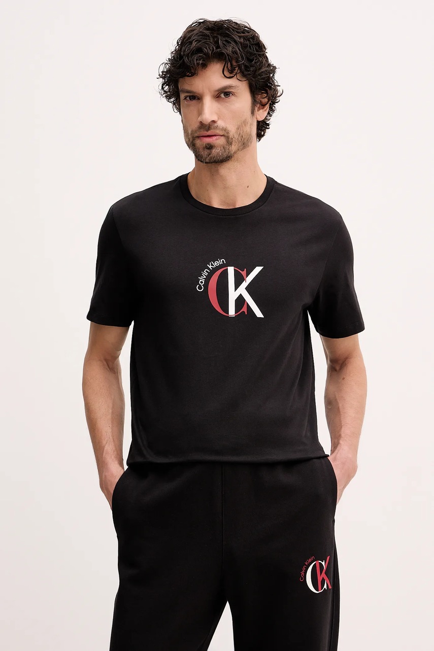 Levně Bavlněné tričko Calvin Klein Jeans pánské, černá barva, s potiskem, LV14RE829G