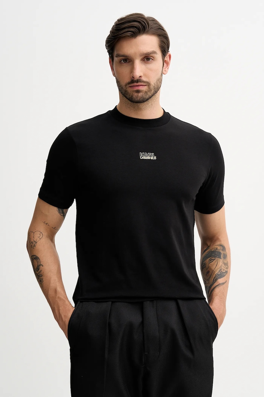 Karl Lagerfeld tricou culoarea negru, uni, 561235.755034