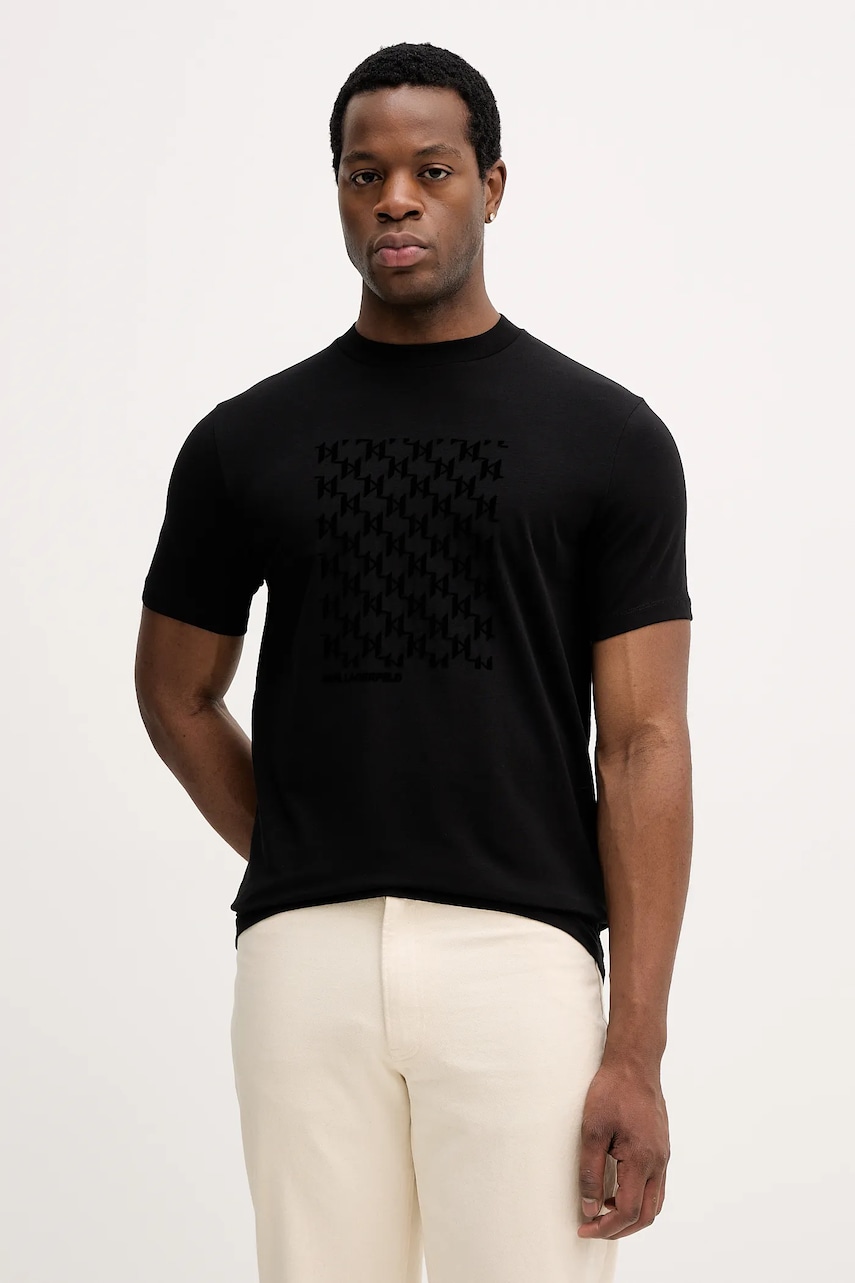 Karl Lagerfeld tricou culoarea negru, cu imprimeu, 561221.755040