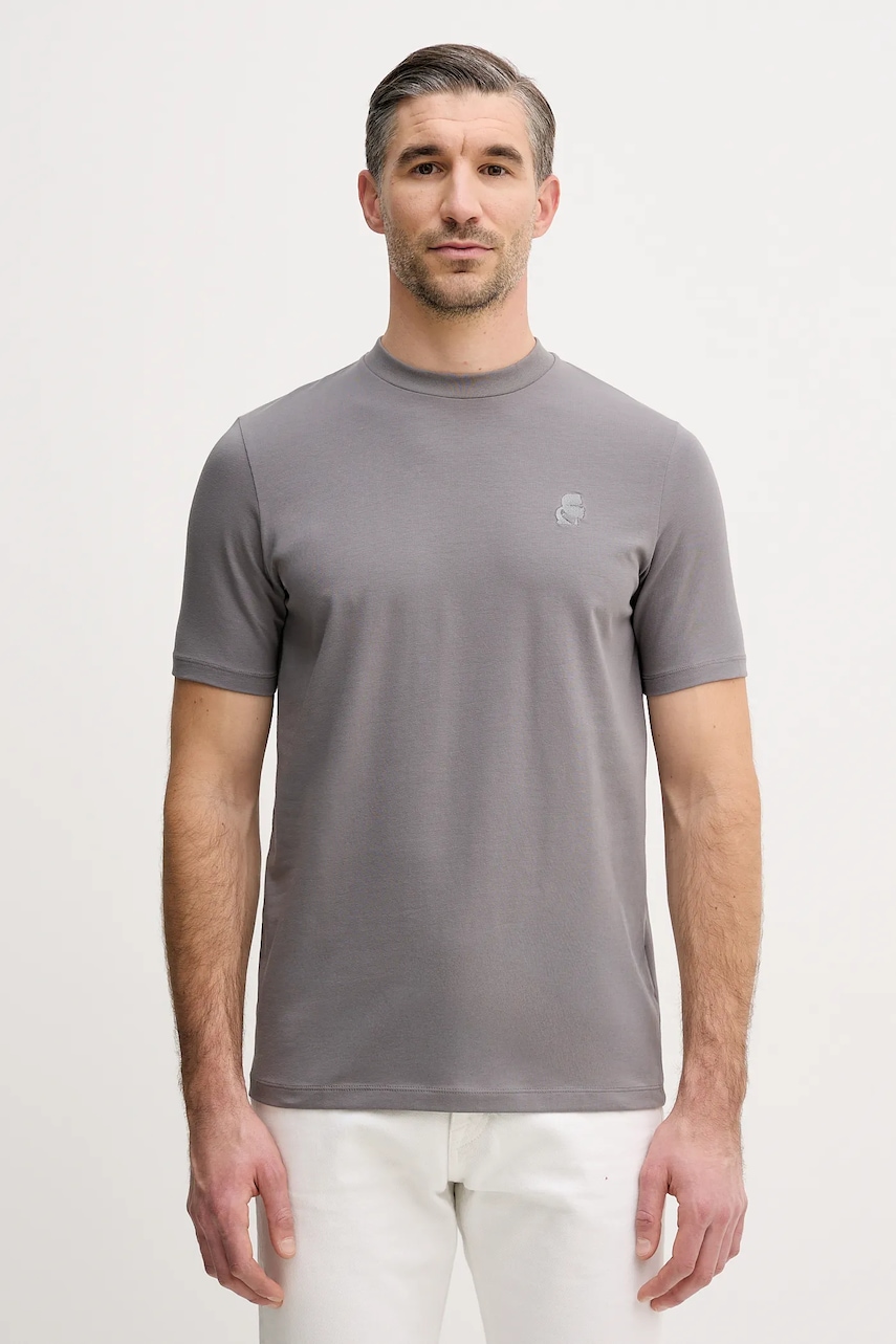 Karl Lagerfeld tricou culoarea gri, cu imprimeu, 561221.755750