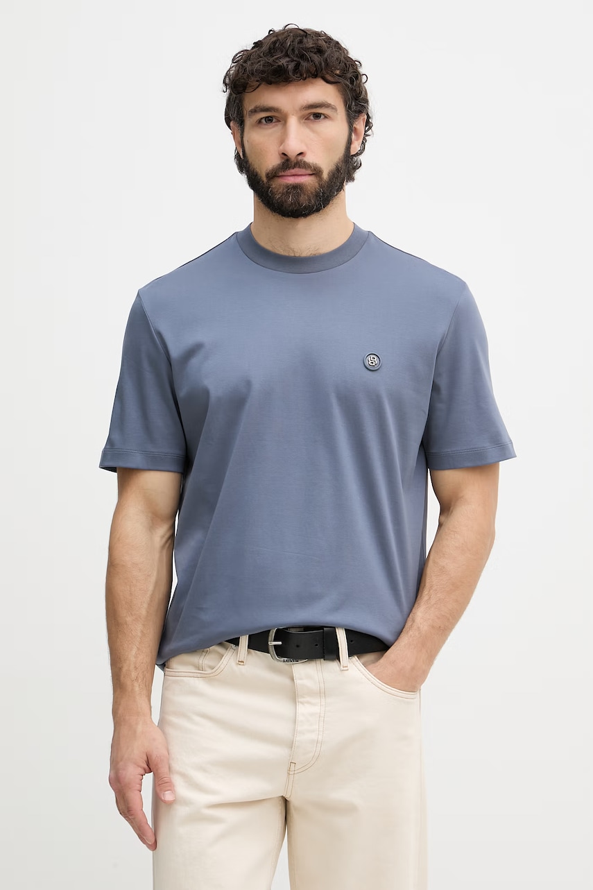 BOSS t-shirt ανδρικό βαμβακερό C-Taut 01 50555844 μπλε M,XXXL,XXL,L,XL