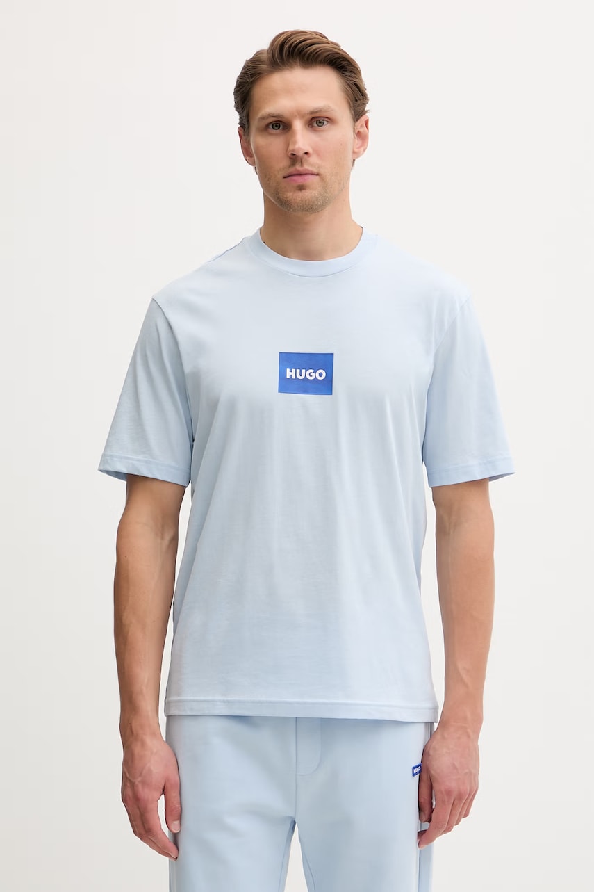 HUGO Blue T-shirt ανδρικό βαμβακερό Nayonix