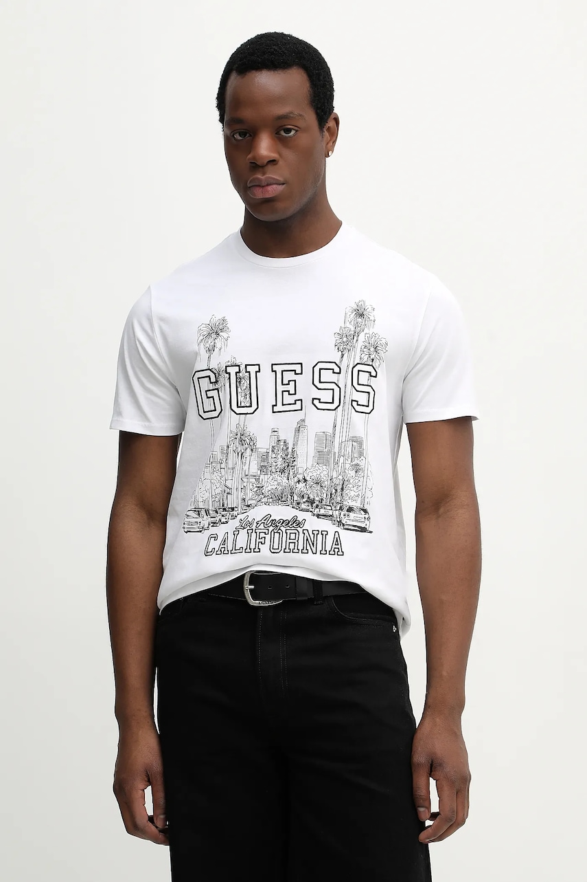 Βαμβακερό μπλουζάκι Guess