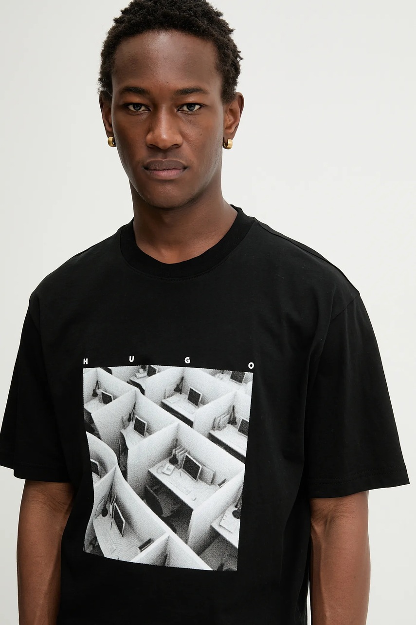 Bavlněné tričko HUGO Dodger (obrázek 4)