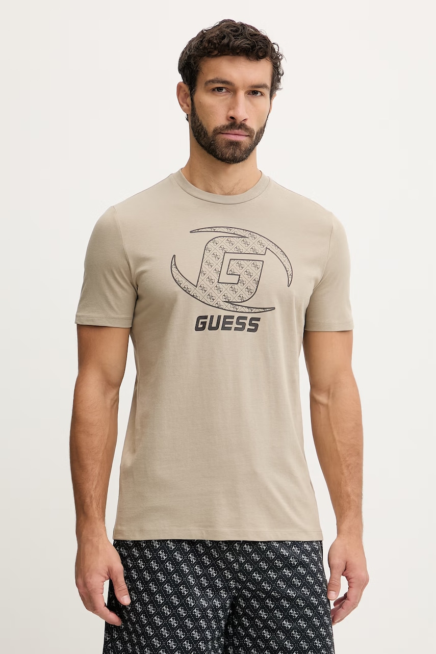 Βαμβακερό μπλουζάκι Guess KELE