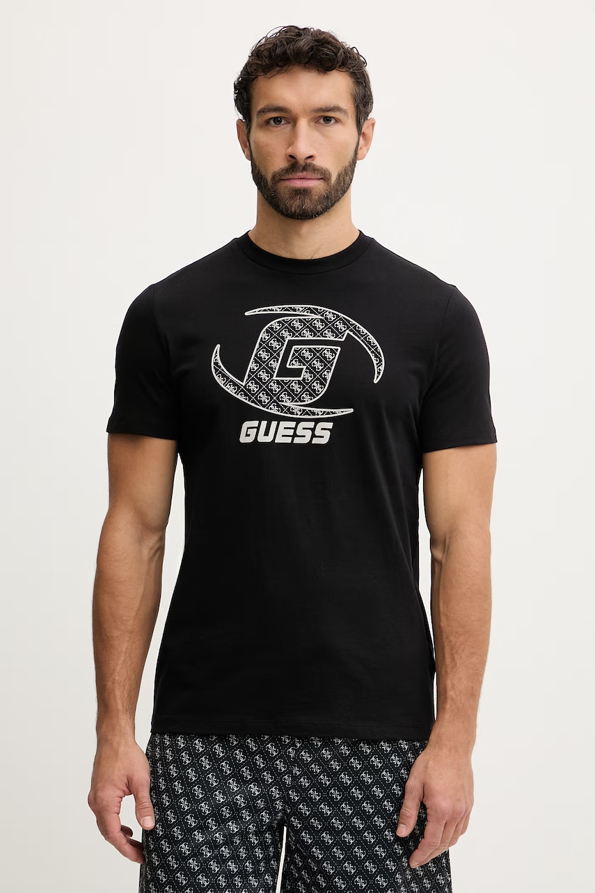 Βαμβακερό μπλουζάκι Guess KELE
