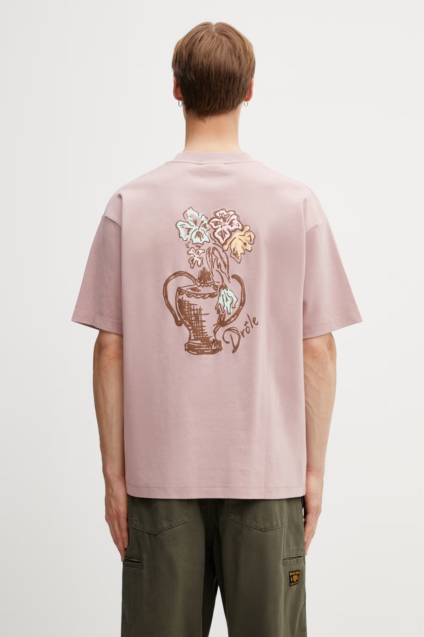 Drôle de Monsieur t-shirt ανδρικό βαμβακερό Vase Havana K.TS308.CO002.OPI ροζ S,M,L,XL,XXL