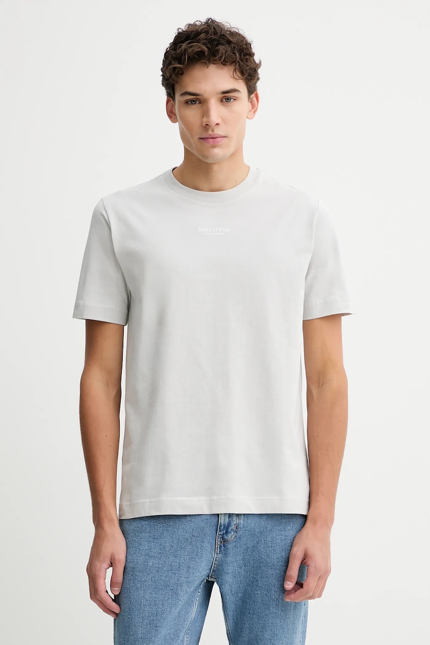 Marc O'Polo tricou din bumbac culoarea gri, cu imprimeu, 620201251382