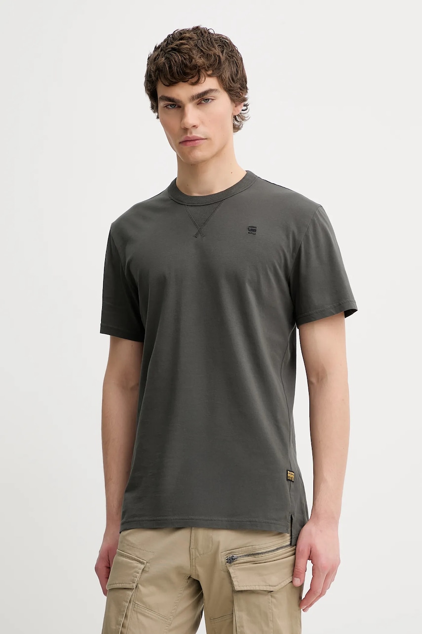 G-Star tricou din bumbac culoarea gri, uni, D24449-336
