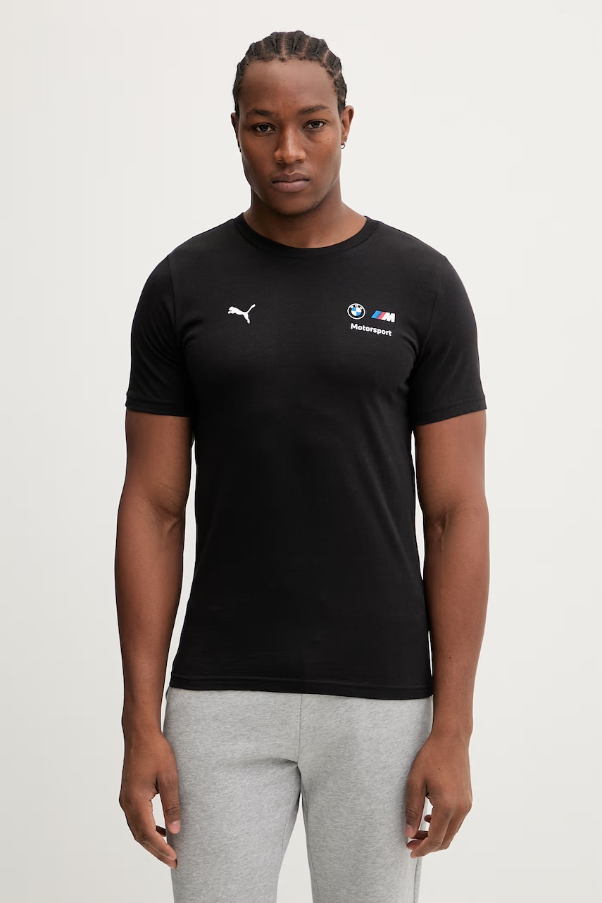 Βαμβακερό μπλουζάκι Puma BMW Essential Logo