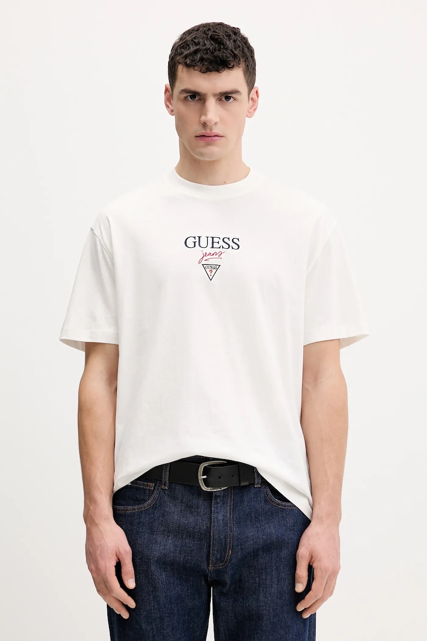 Βαμβακερό μπλουζάκι Guess Jeans
