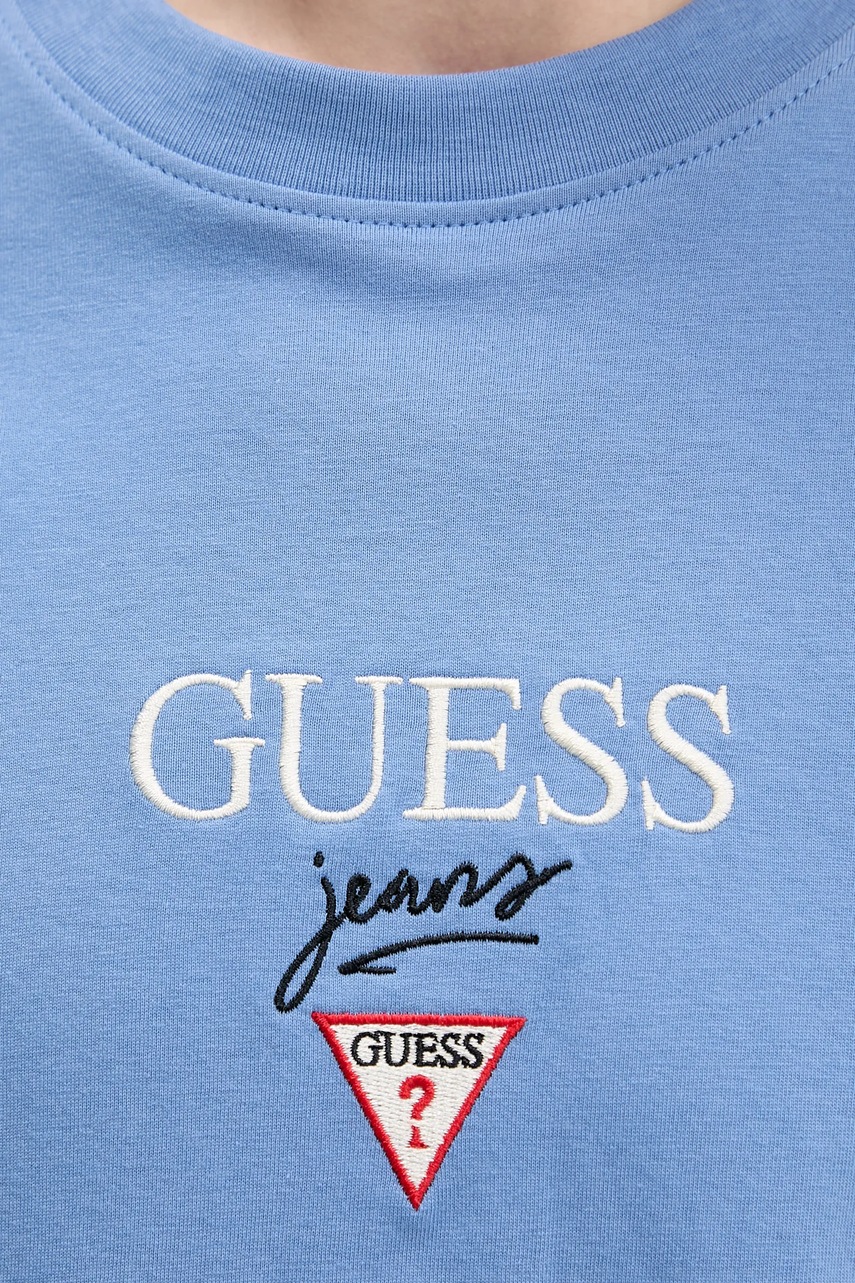 Βαμβακερό μπλουζάκι Guess Jeans φωτογραφία