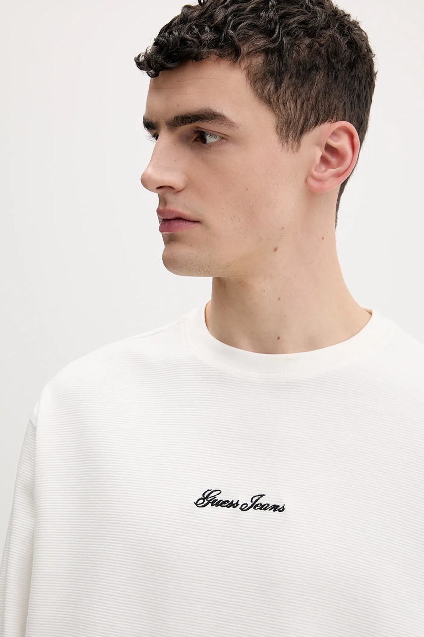 Βαμβακερή μπλούζα με μακριά μανίκια Guess Jeans φωτογραφία