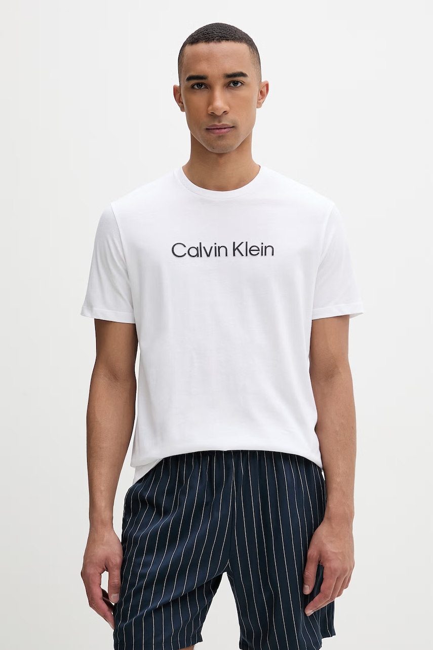 Calvin Klein t-shirt ανδρικό βαμβακερό LV04LF809G λευκό L,2XL,S,M,XL