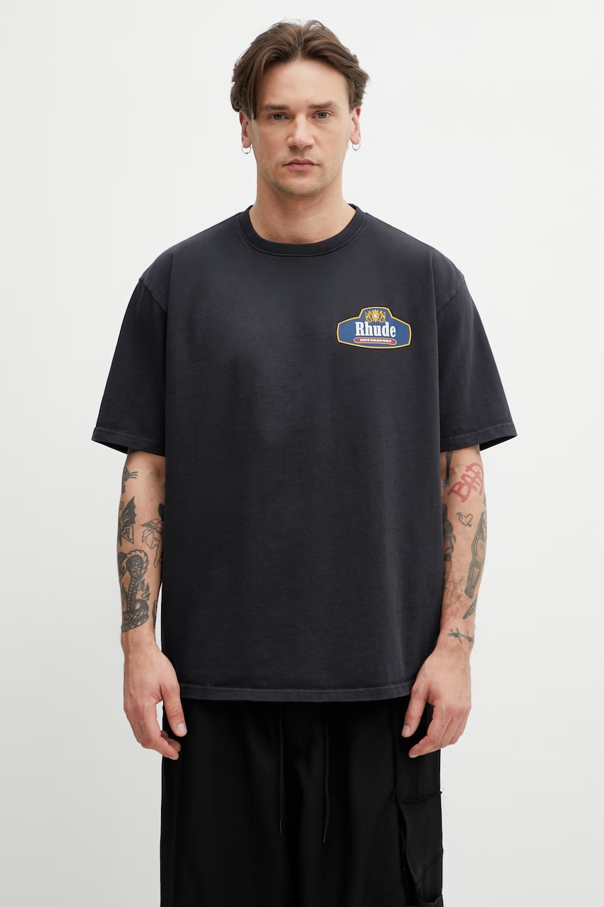 RHUDE Racing Crest T-shirt bawełniany męski
