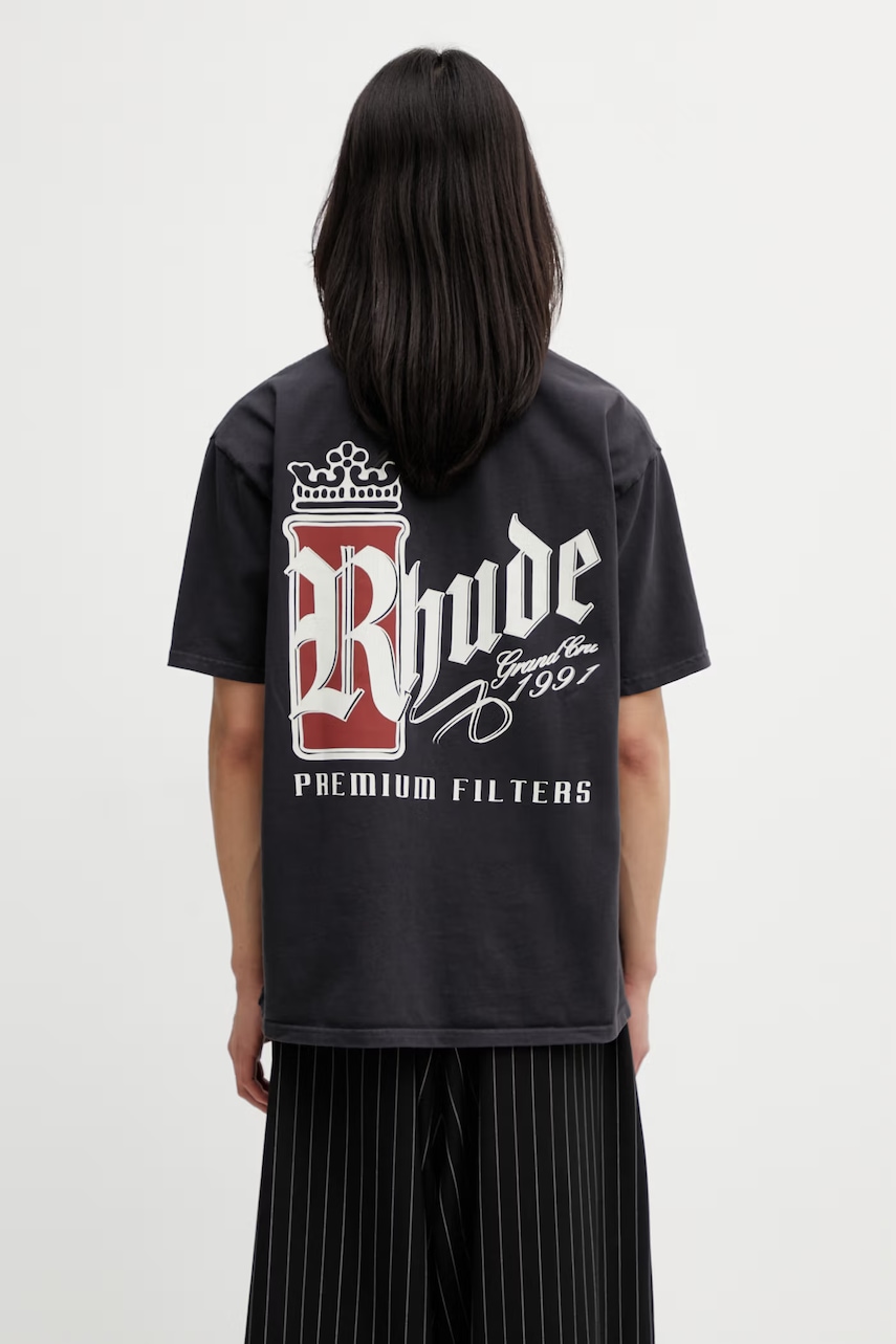 RHUDE Fumar 91 T-shirt męski bawełniany