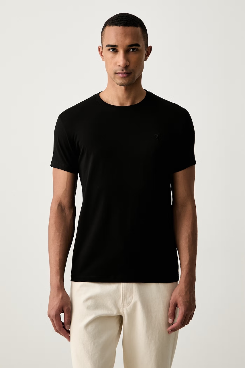 Trussardi T-shirt męski bawełniany z elastanem