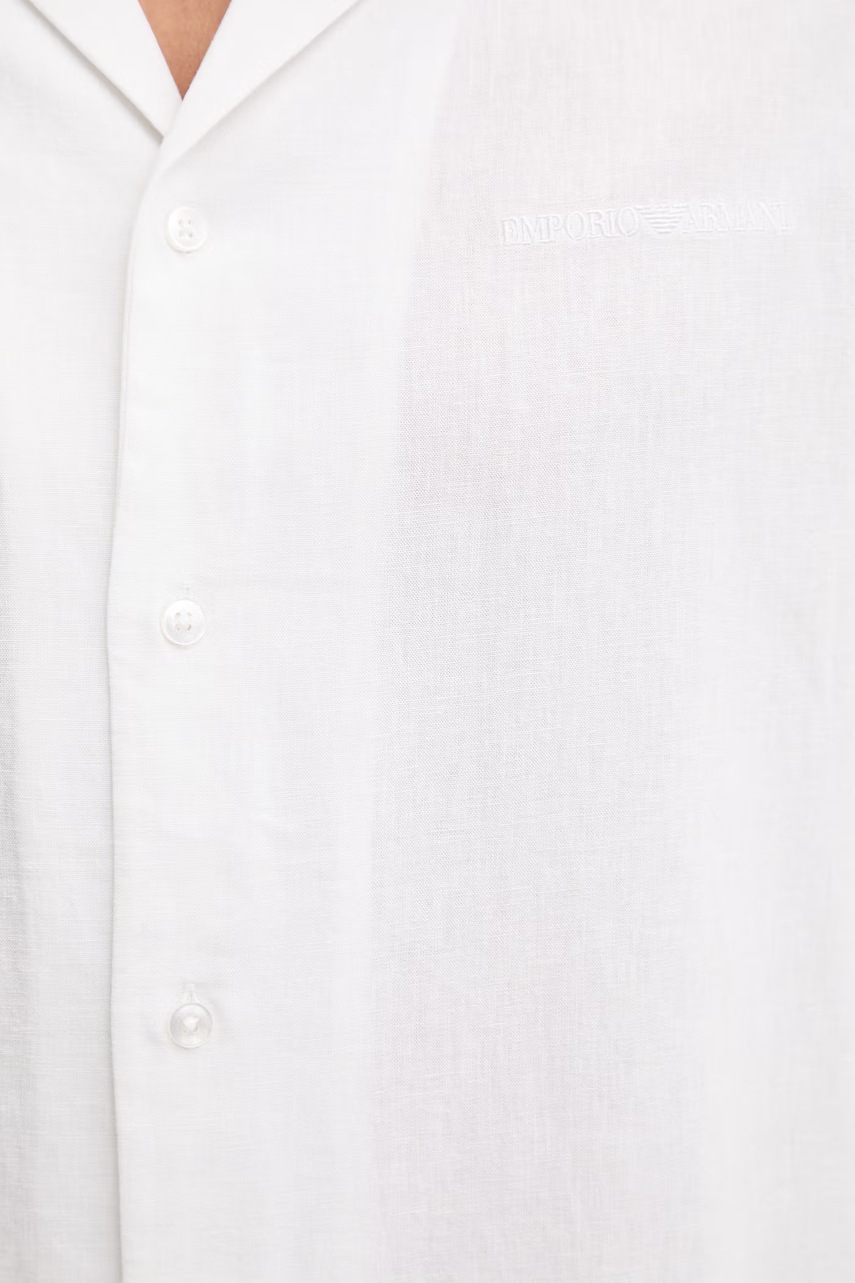 Košile s příměsí lnu Emporio Armani Underwear (obrázek 5)
