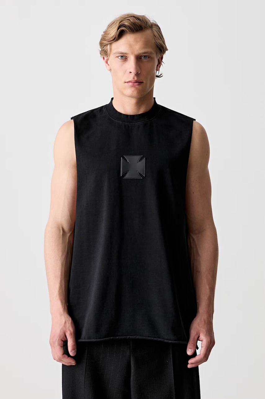 Vetements Leather Cross top bawełniany męski