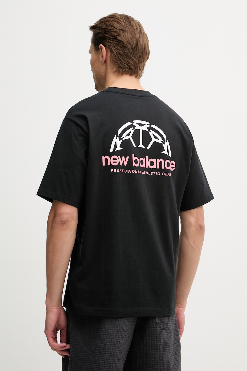 New Balance t-shirt ανδρικό βαμβακερό Football Club MT61B347BK μαύρο L,XL,M,S