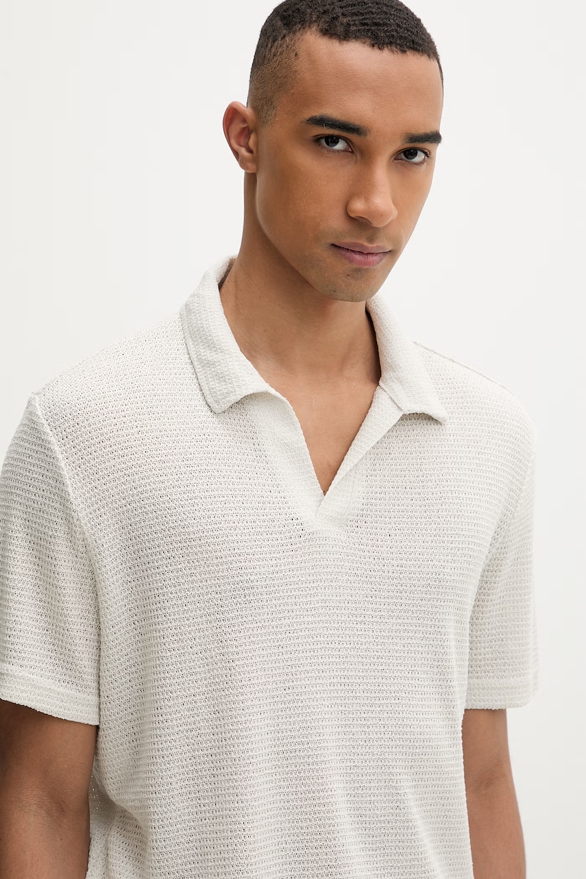 Calvin Klein úpletové polo tričko pánske z viskózou
