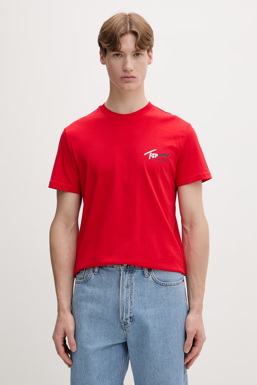 Tommy Jeans t-shirt ανδρικό βαμβακερό