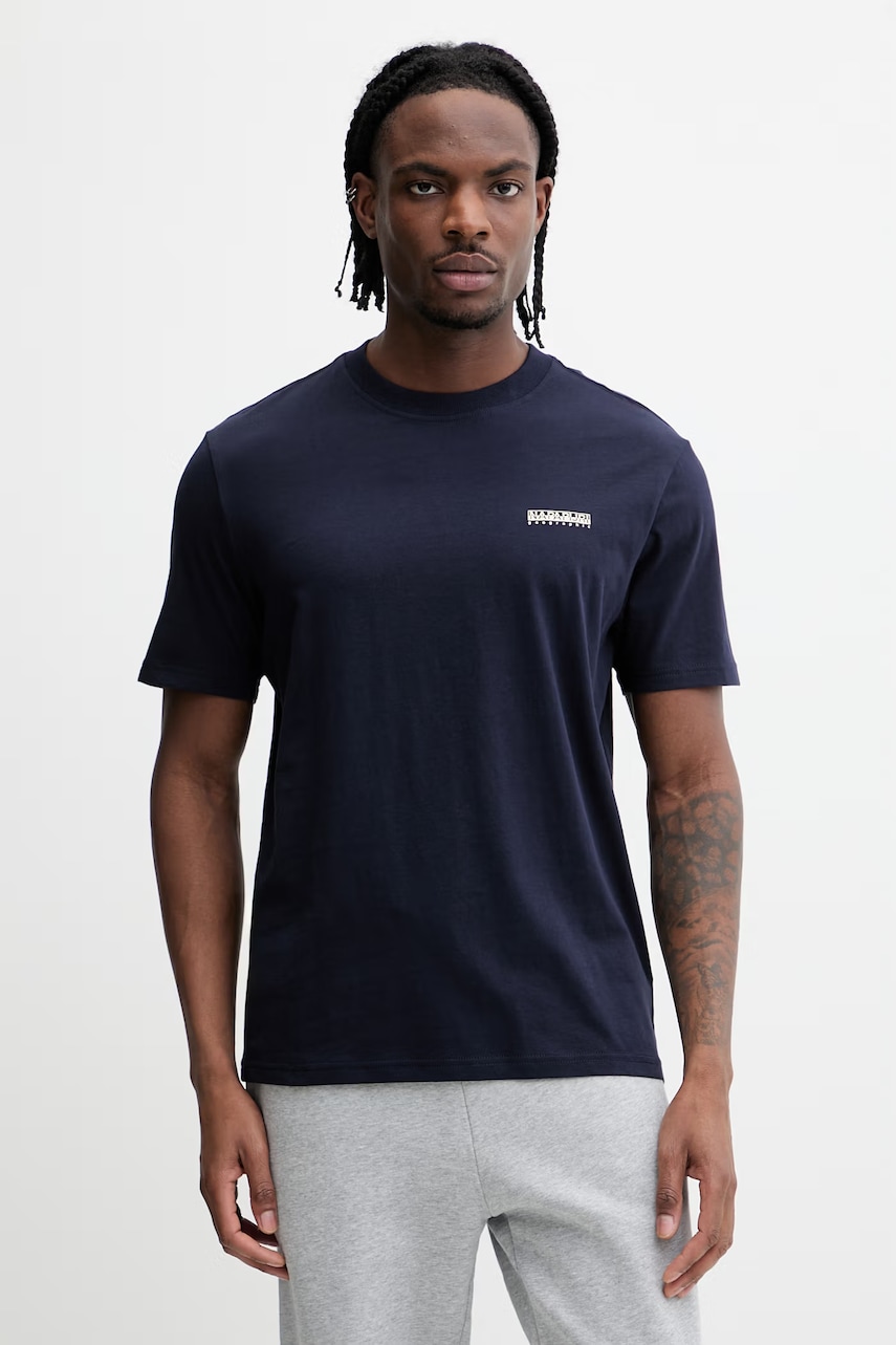 Βαμβακερό μπλουζάκι Napapijri SMALL BOX