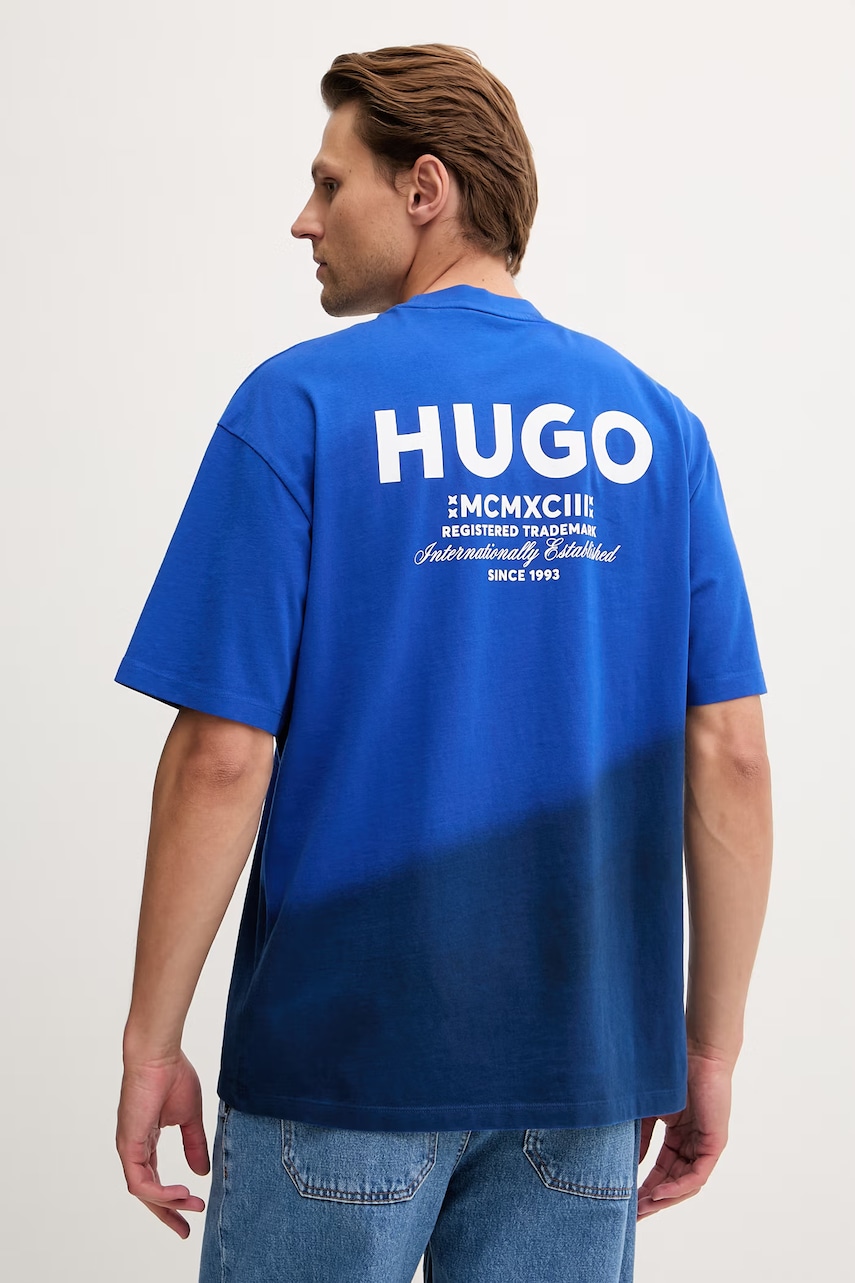 HUGO Blue t-shirt ανδρικό βαμβακερό Nalono_F