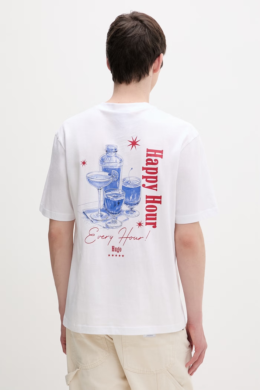 HUGO μπλε t-shirt ανδρικό βαμβακερό Nucavo